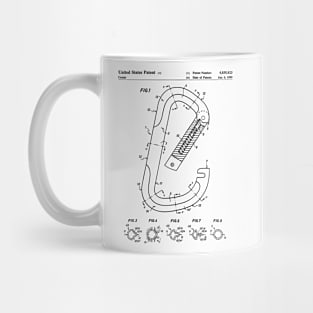 Rock Climbing Patent - Climber Art - Black And White Mug